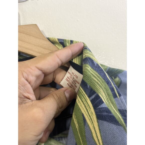 Tommy Bahama Tropical Palm Silk Camp Shirt XL Resort Loop Collar Beach Hawaiian - Picture 5 of 11